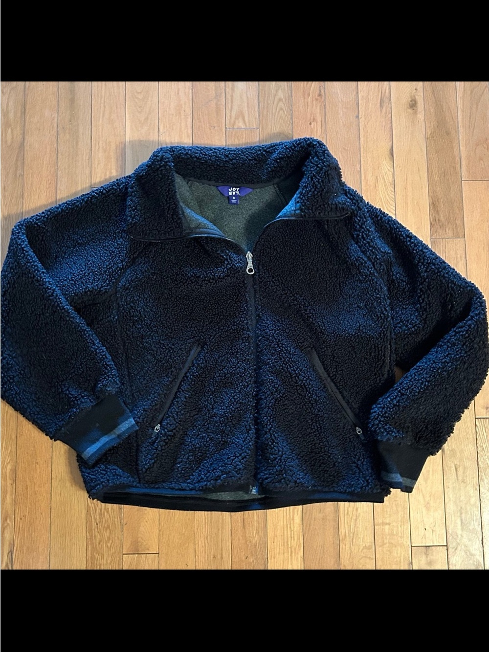 Women’s Joy Lab black zip up Sherpa Jacket size M